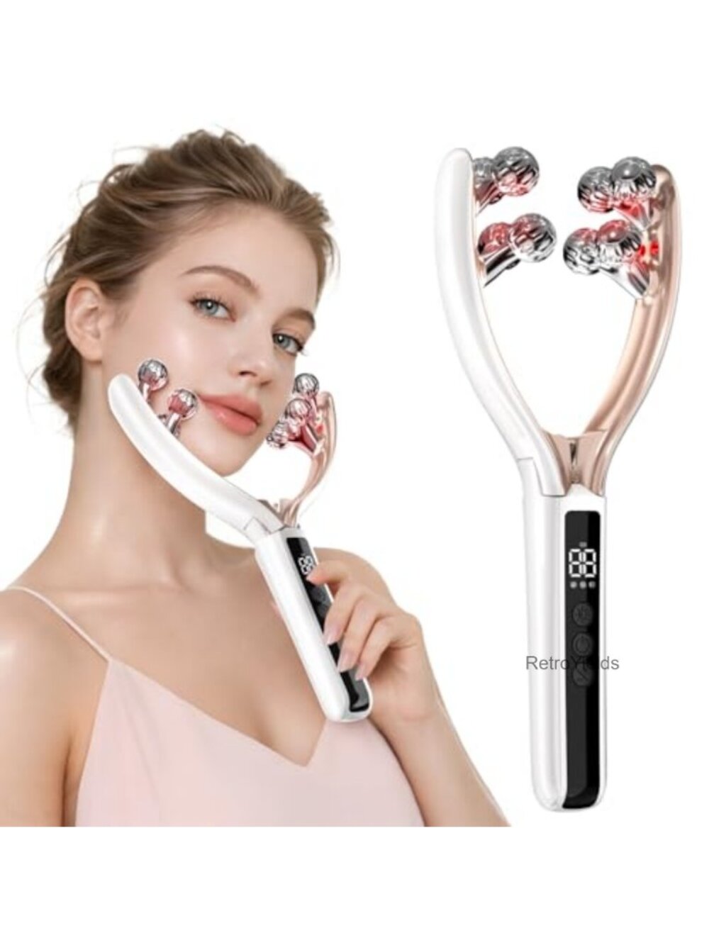 8-Roller Face & TMJ Massager Vibration Beauty Device